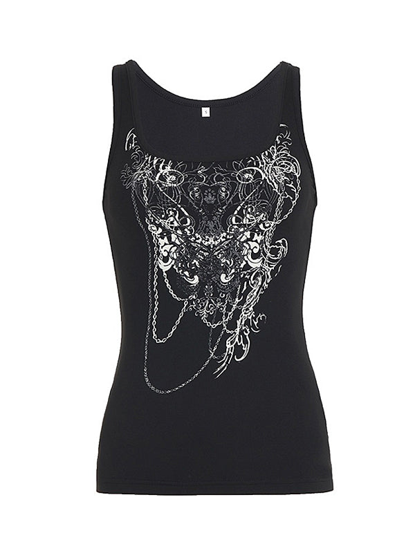 Vintage Dark-Style Custom-Printed Tank Top