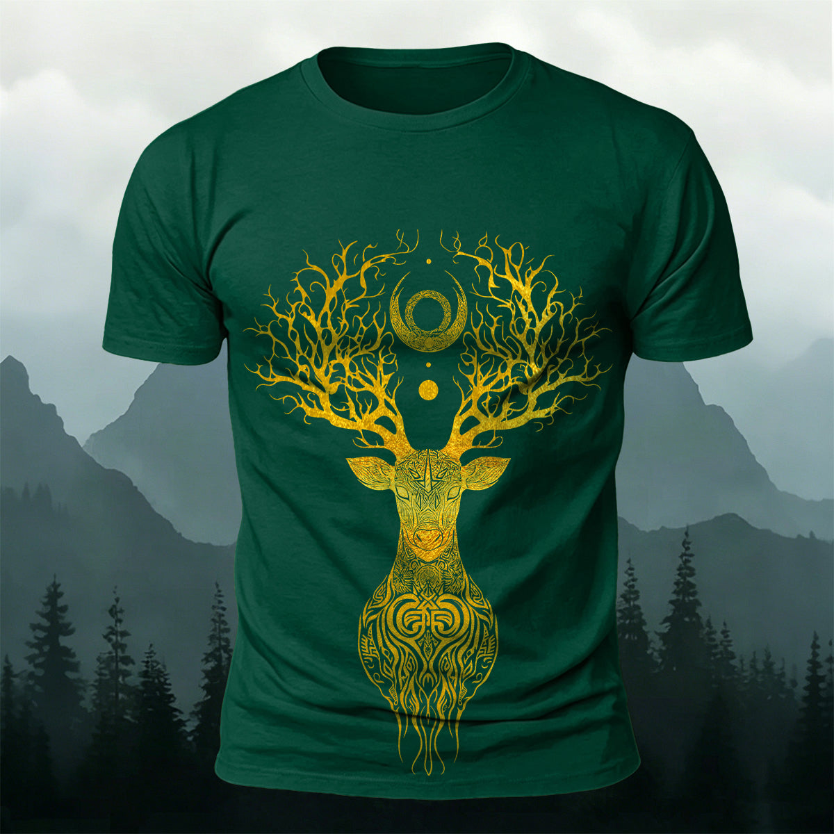 Mysterious Totem Deer Casual Skin-Friendly Tee