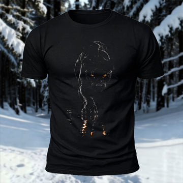 DTG lurking Panther Printed Short Sleeve T-Shirt