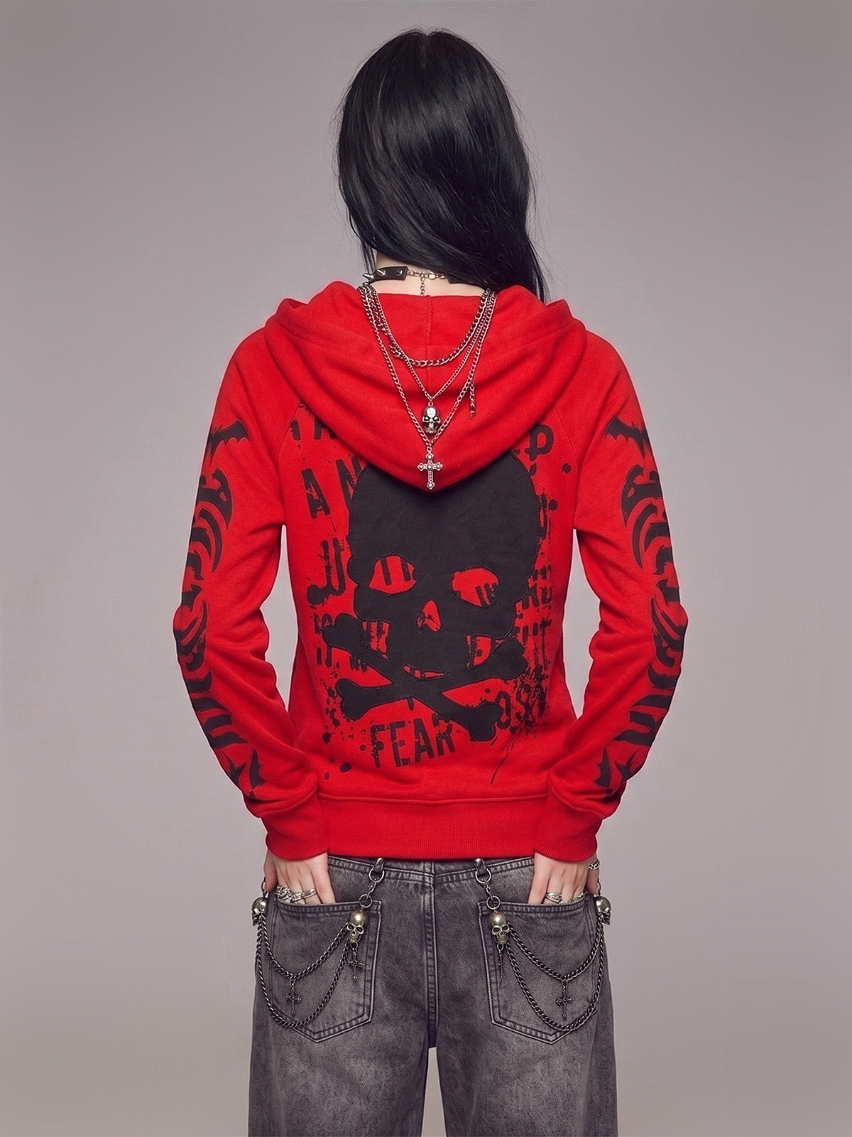 Spicy Girl Skeleton Letter Long-Sleeve Sweatshirt Outerwaer