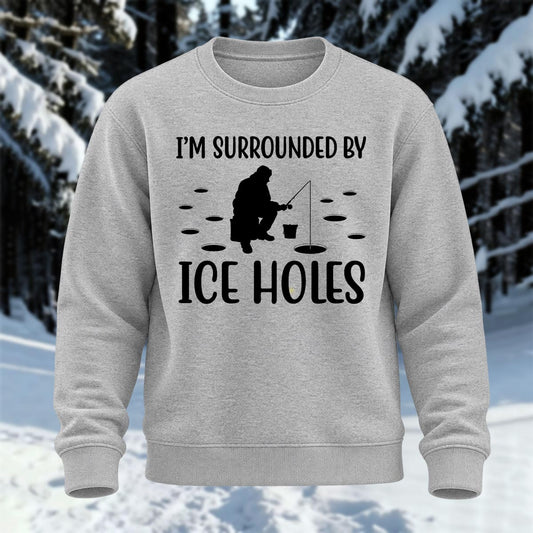 I'm Surrounded By Ice Holes Printed Round Neck Sweatshirt