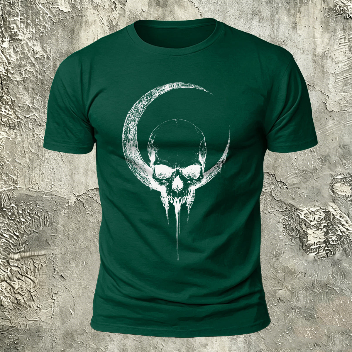Moon Skull Print Casual 100% Cotton T-Shirt