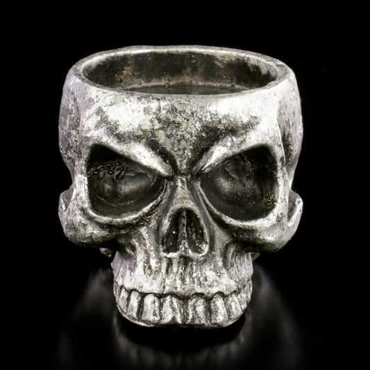 Resin Antique Skull Candle Holder