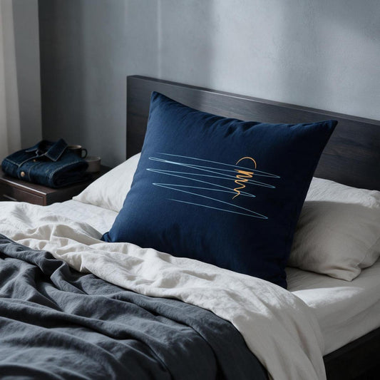 Linen Sunset Line Art Pillow