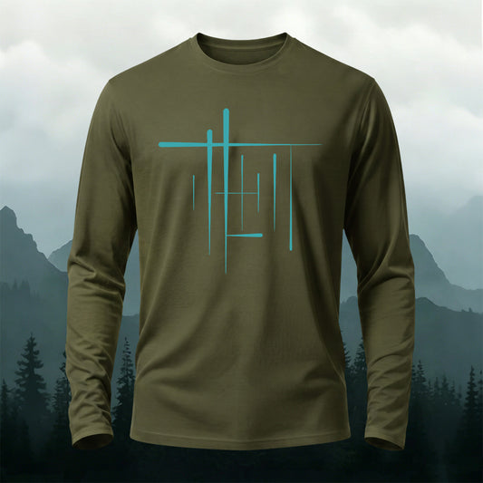 Premium Cotton Simple Graphic Long Sleeve T‑Shirt
