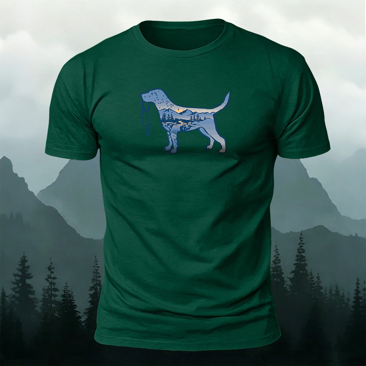 Cotton Creative Puppy Scenery Frame Versatile T-Shirt
