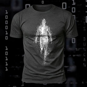 DTG Digital Shadow Of Human Printed Short Sleeve T-Shirt