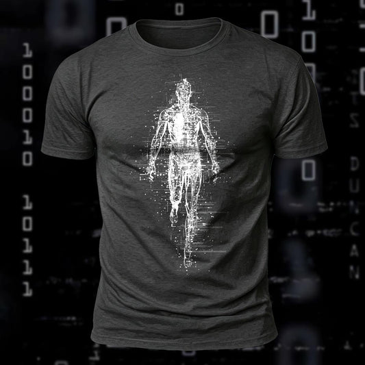 DTG Digital Shadow Of Human Printed Short Sleeve T-Shirt