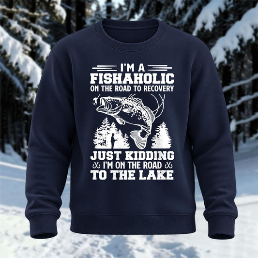 I'm A Fishaholic Printed Round Neck Sweatshirt