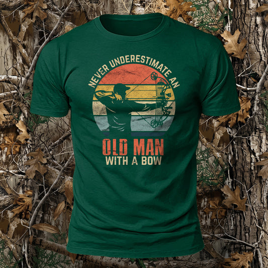 Old Man With A Bow Printed Short Sleeve T-Shirt