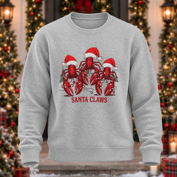 Santa Claws Printed Round Neck Sweatshirt