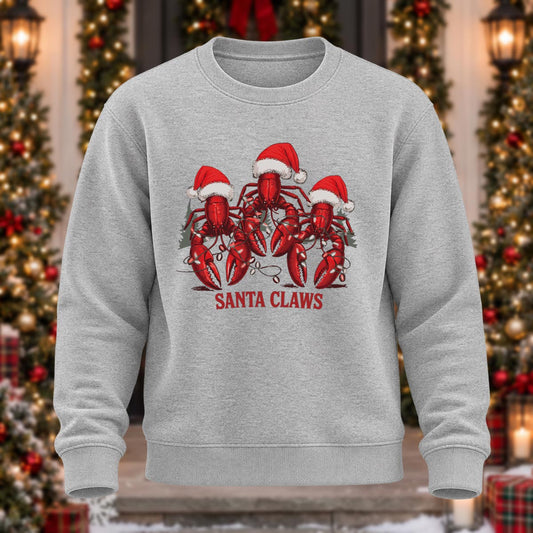 Santa Claws Printed Round Neck Sweatshirt