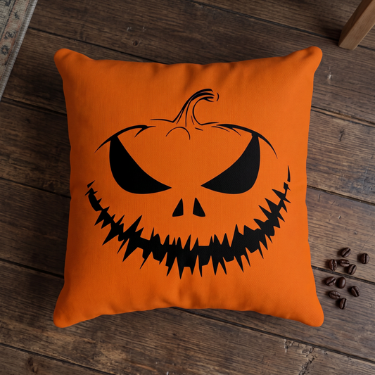 Linen Jack Pumpkin Halloween Pillow