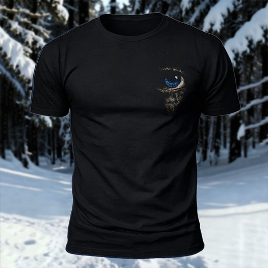 DTG Line Art Eye Printed Short Sleeve T-Shirt