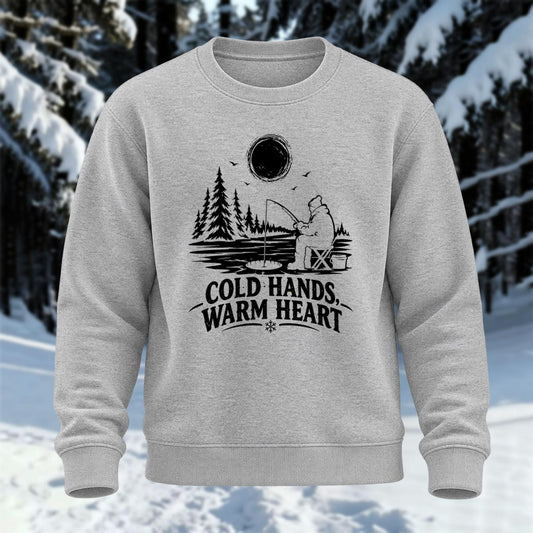 Cold Hands Warm Heart Printed Round Neck Sweatshirt