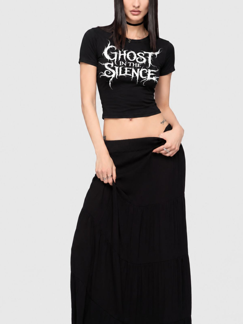 Dark Gothic Artistic Letter Print Casual Short-Sleeve T-Shirt