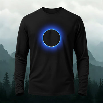 DTG Glowing Circle Pattern Casual Long-Sleeve 100% Cotton T-Shirt