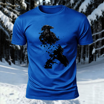 DTG Digital Crow Printed Short Sleeve T-Shirt