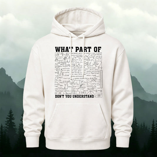Cotton-Blend Funny Math Formulas Print Versatile Hoodie