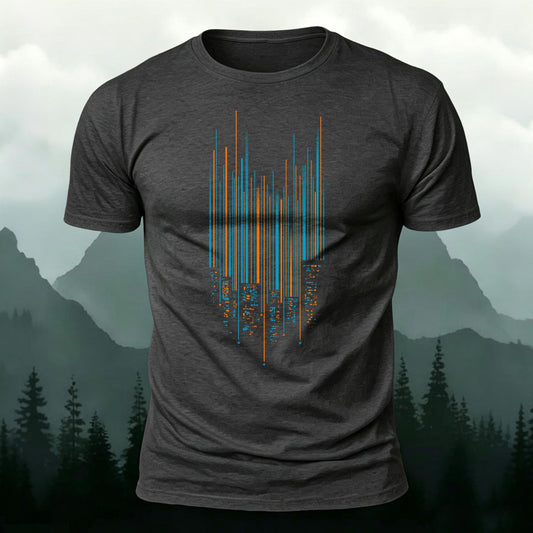 Combed Cotton Cyber City Skyline Graphic Tee