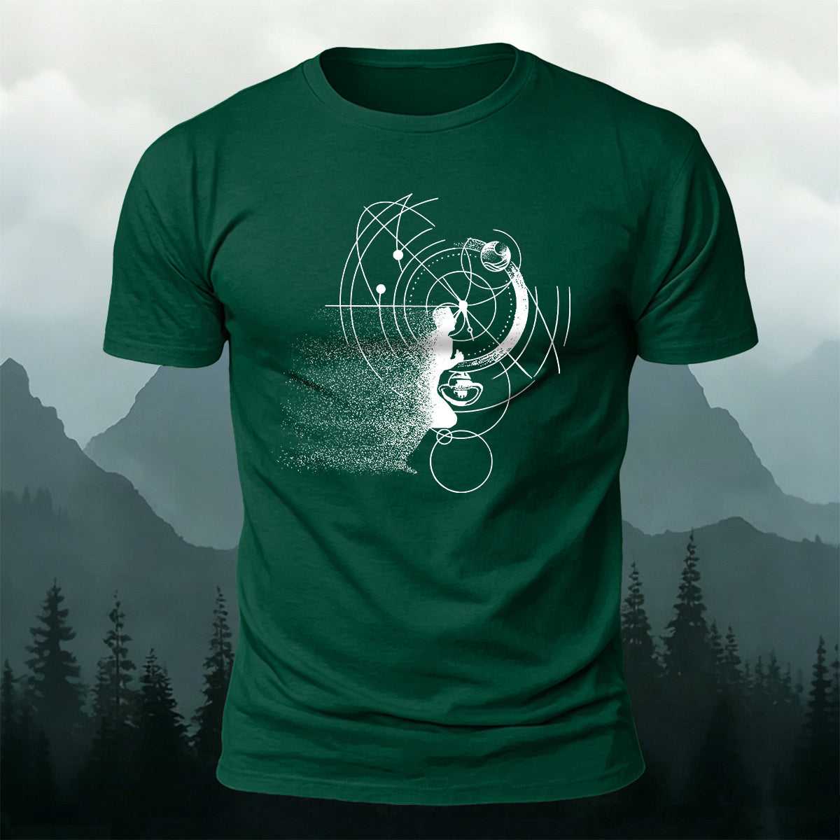 Running Line Print Outdoor 100% Cotton T-Shirt