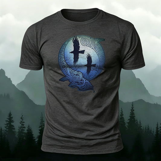 Combed Cotton Mysterious Eagle Circular Totem T-Shirt