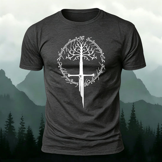 Artistic Pattern Minimalist Premium Cotton T-Shirt Dark Grey