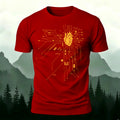 Creative Heart Pattern Combed Cotton T-Shirt Red