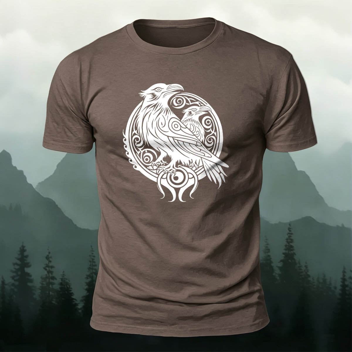 Bird Pattern Casual Natural 100% Cotton T-Shirt