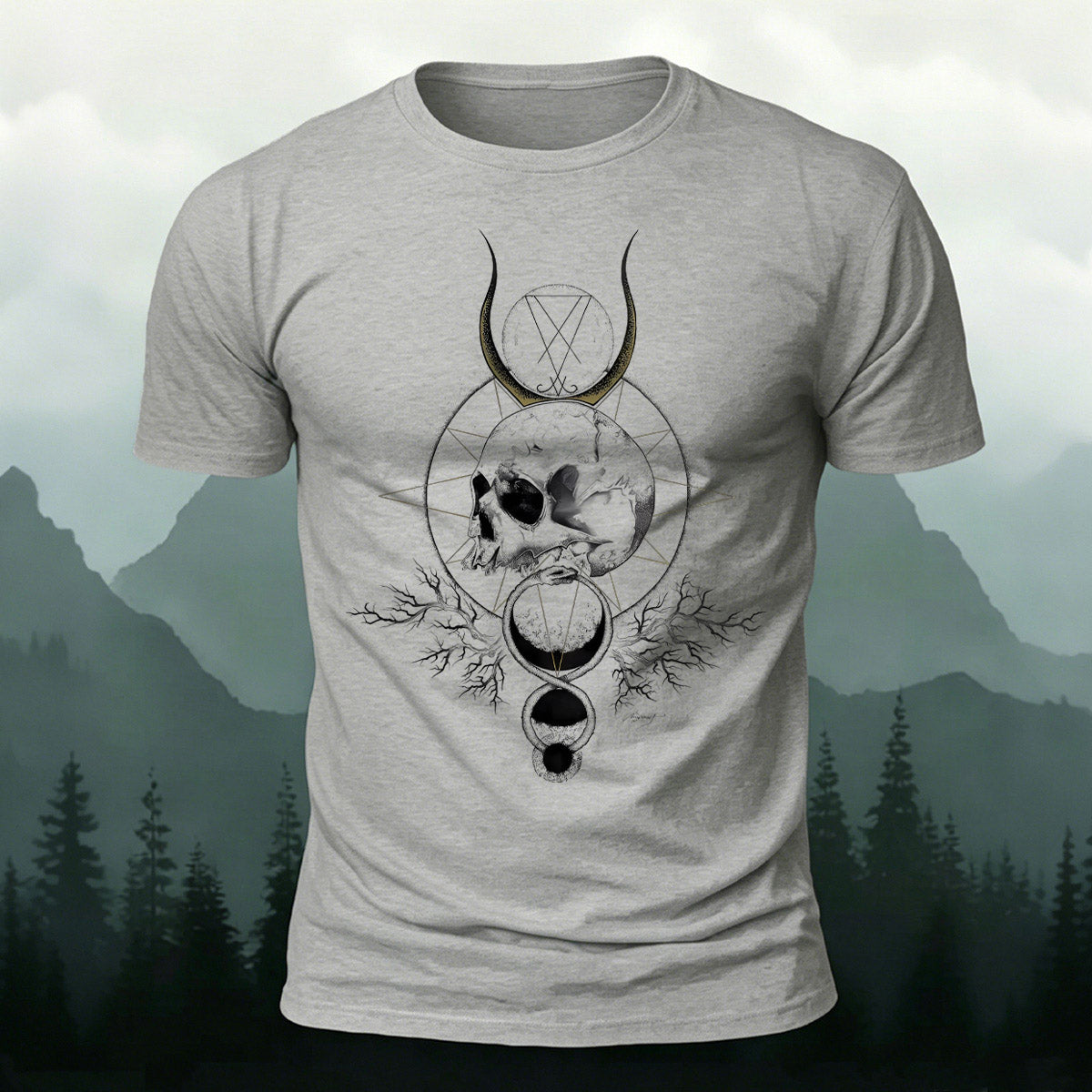 Creative Skull Ring Graphic Skin-Friendly T-Shirt