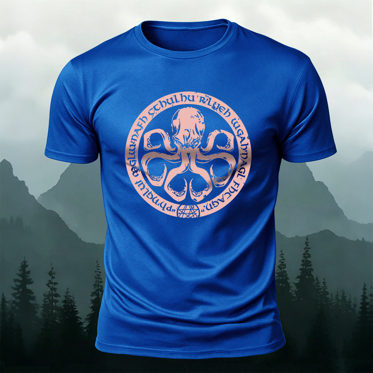 Round Octopus Creative Totem Outdoor Casual Cotton Tee