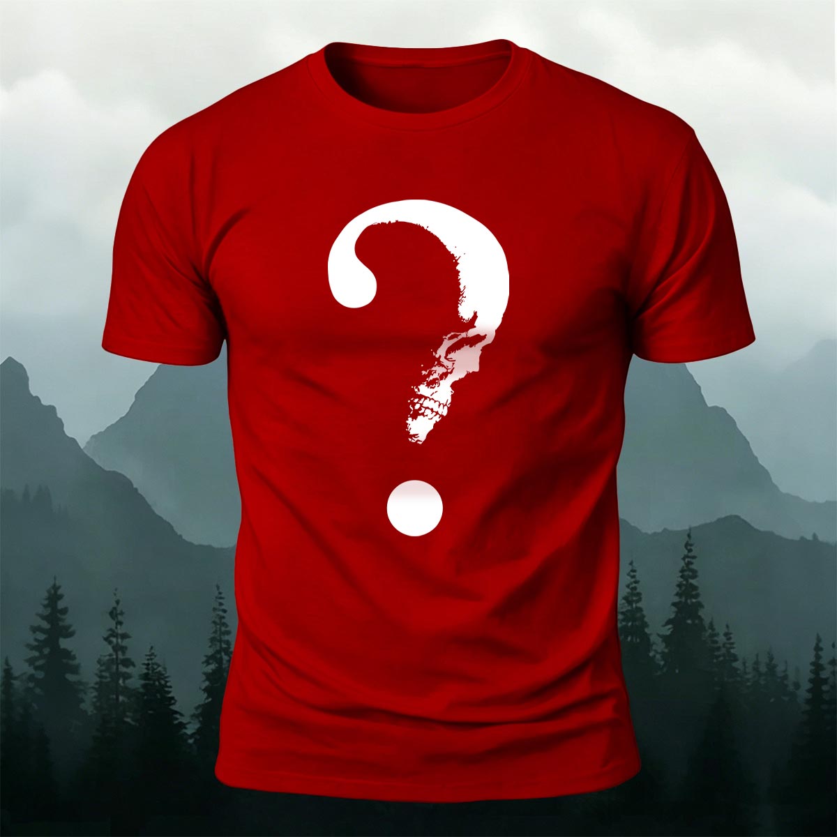 Abstract Question Mark Graphic Minimalist Breathable Tee