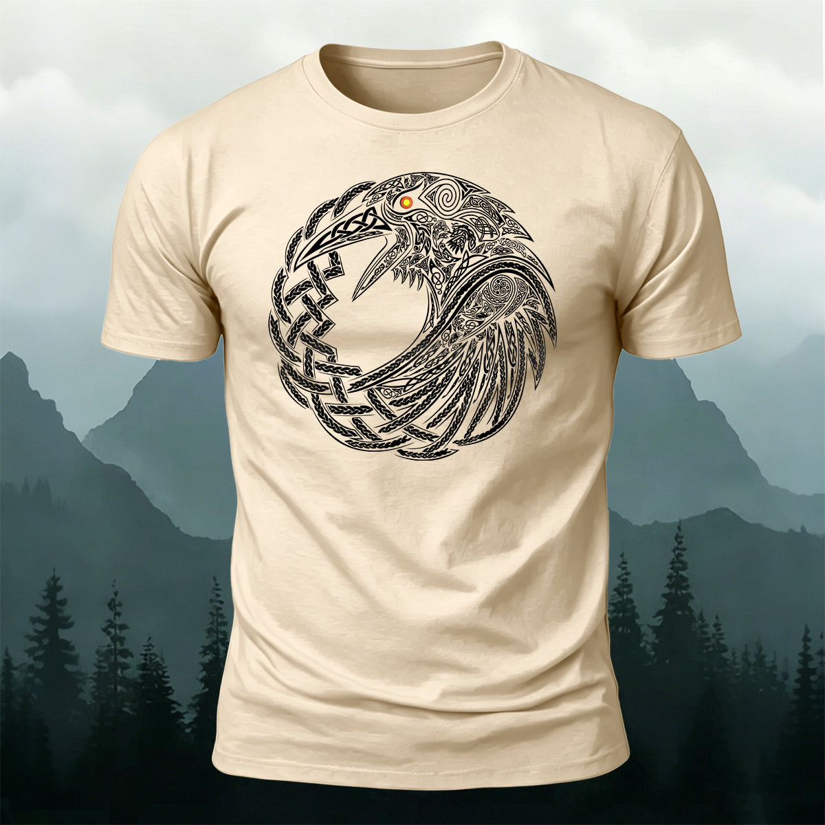 Mythical Totem Print Versatile 100% Cotton T-Shirt