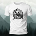 Vintage Bird Circle Print Versatile Cotton T-Shirt