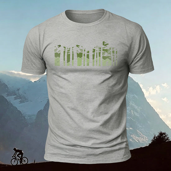Forest Cycling Nature Casual Premium Cotton T-Shirt Grey