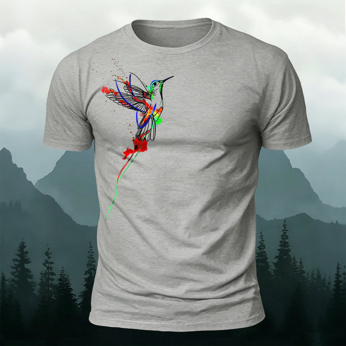Colorful Flying Bird Natural Style 100% Cotton T-Shirt