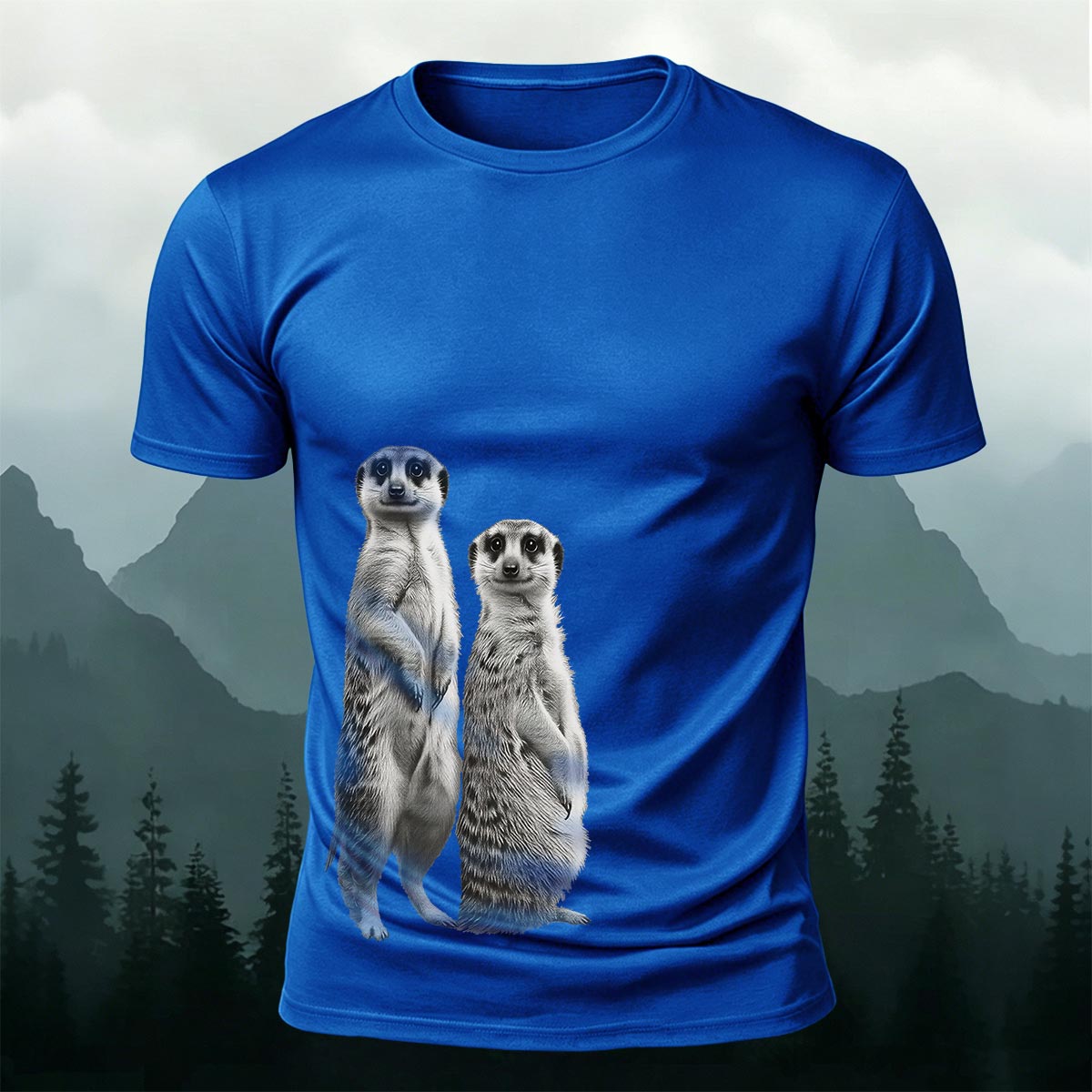 Cute Meerkat Print Cotton Casual T-Shirt