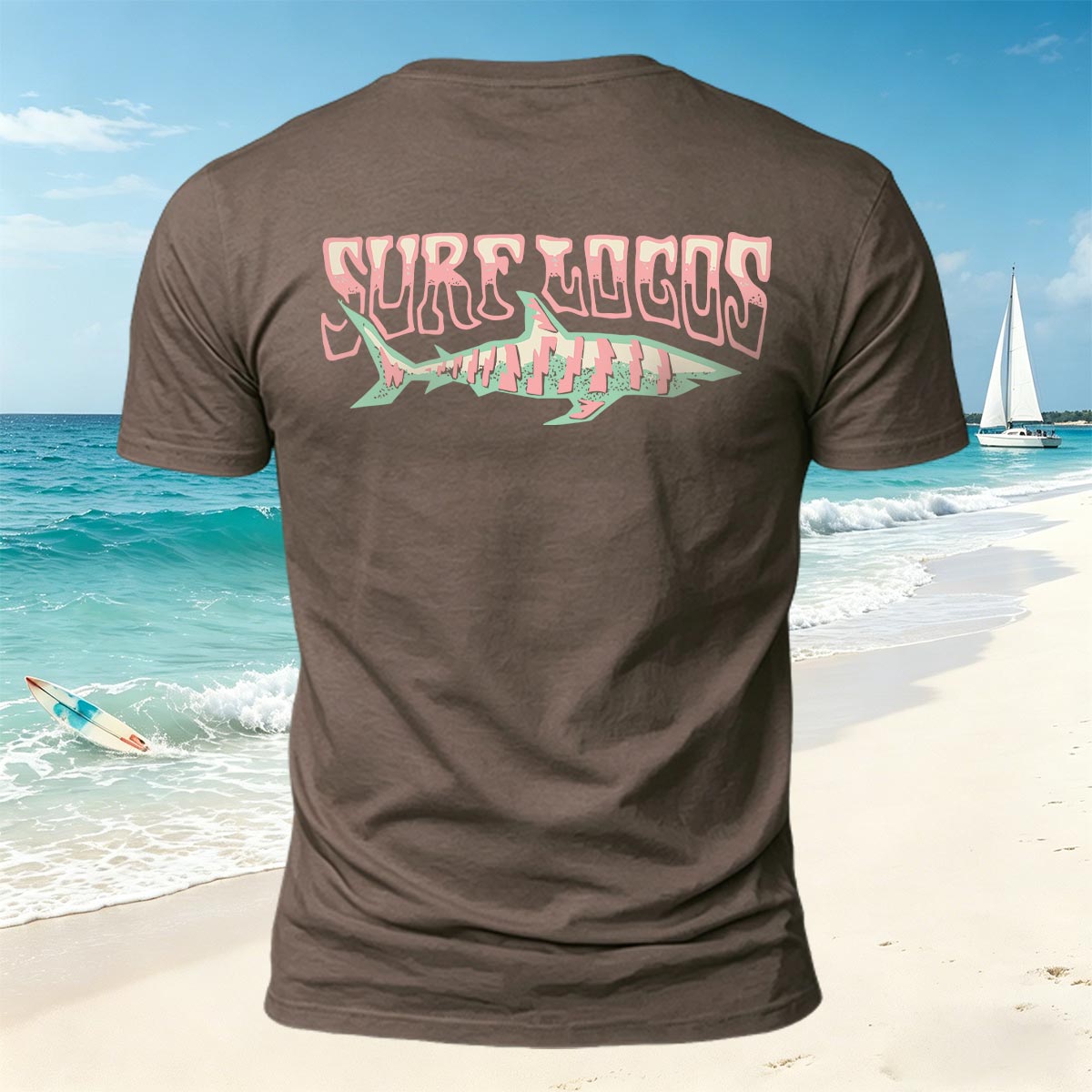 Retro Minimalist Fish-pattern Breathable Seaside T-shirt