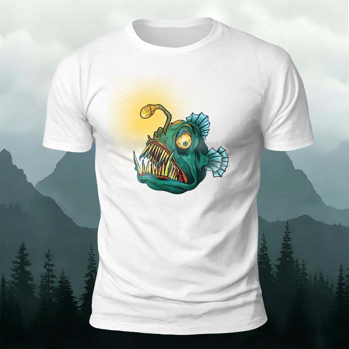 Fun Lantern Fish Graphic Fashion Premium Cotton Tee