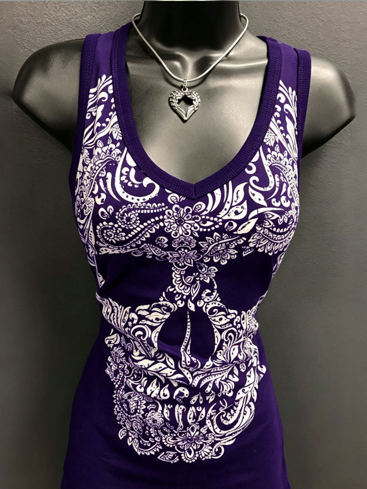 Fashion Sexy Crew Neck Skull Print Sleeveless Vest