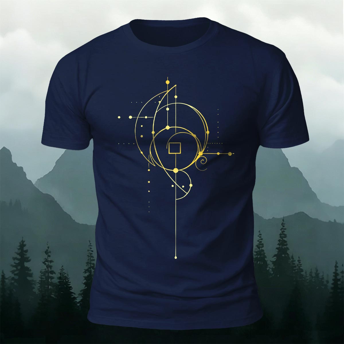 Geometric Print Casual Cotton T-Shirt