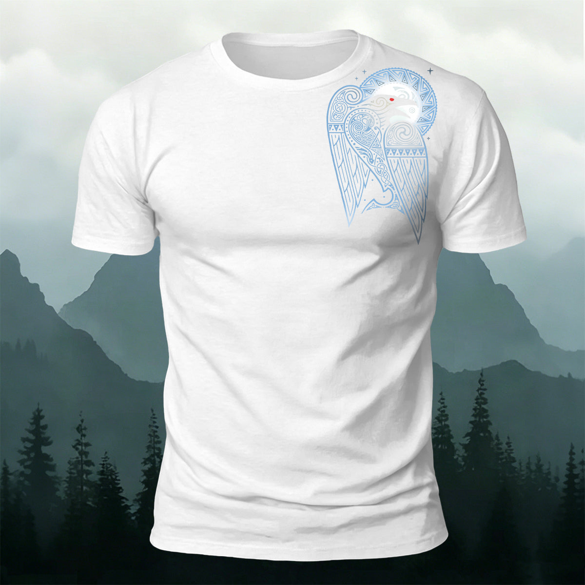 Raven Totem Print Soft-Touch Cotton T-Shirt