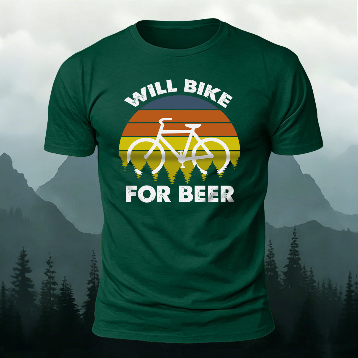 Will Bike For Beer Casual Cotton T-Shirt