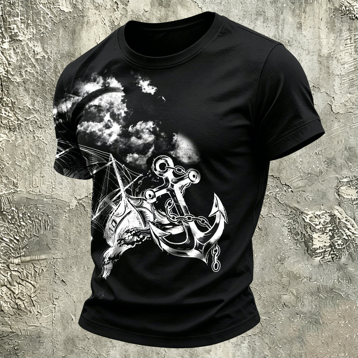Vintage-Print Anchor Outdoor Comfort Cotton T-Shirt