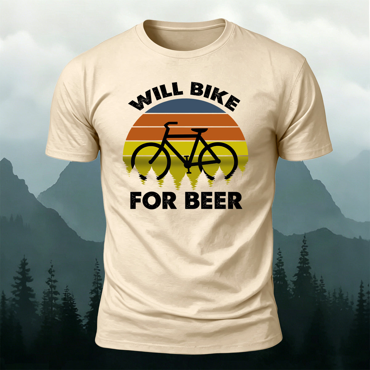 Will Bike For Beer Casual Cotton T-Shirt