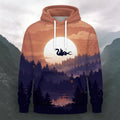 Early Morning Forest Print Casual and Versatile Hoodie