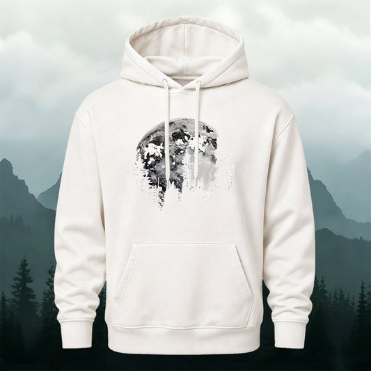 Cotton-Blend Artistic Moon-Print Hoodie