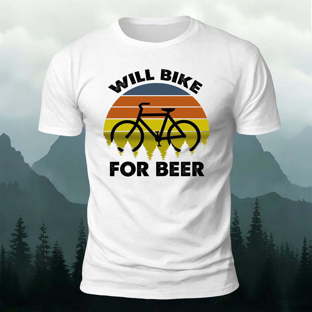 Will Bike For Beer Casual Cotton T-Shirt