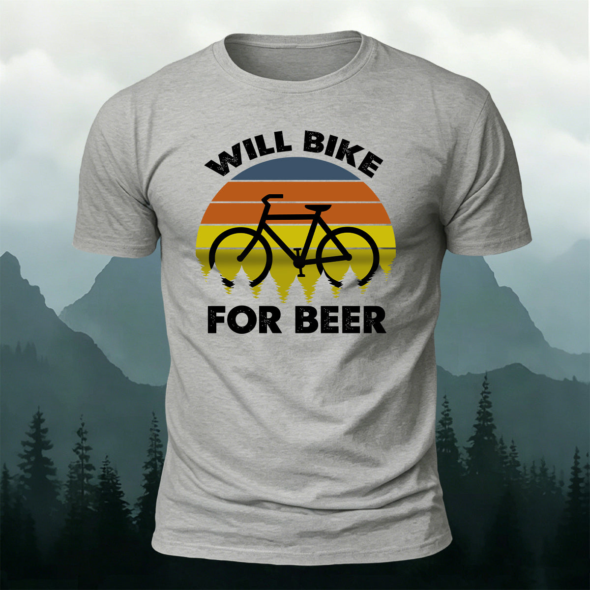 Will Bike For Beer Casual Cotton T-Shirt