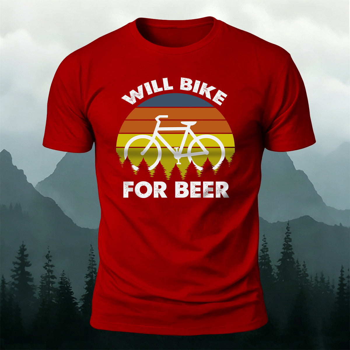 Will Bike For Beer Casual Cotton T-Shirt
